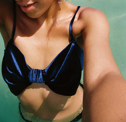 Belle-Marie Velvet Bow Bikini Set